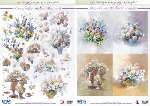 3D-Stanzbogenset W. Haenraets 4 Blumenbilder